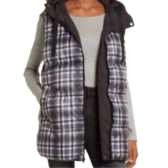 Treasure & Bond Reversible Check Puffer Ski Vest Oversized XS NWT - Picture 1 of 14